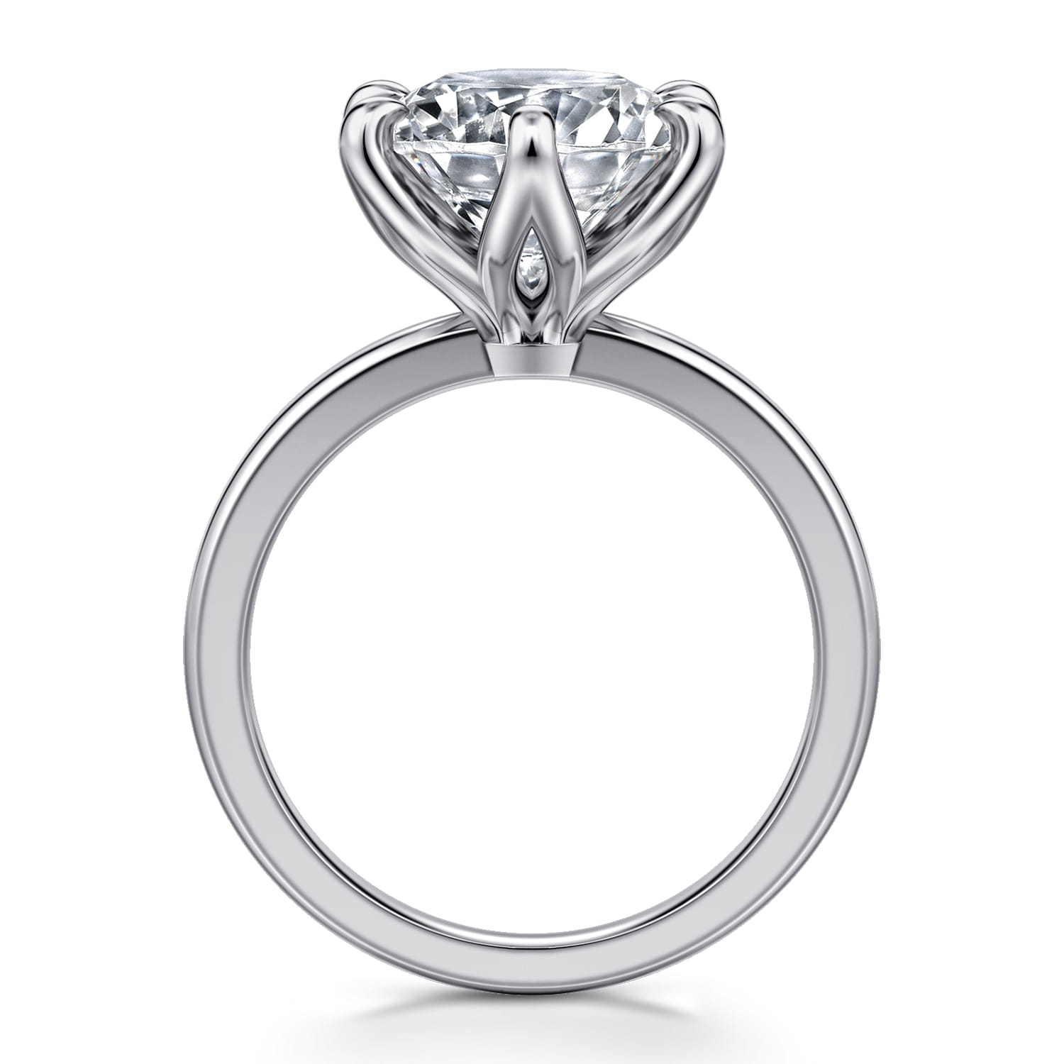 Emma - 14K White Gold Round Solitaire Engagement Ring - Shot 2