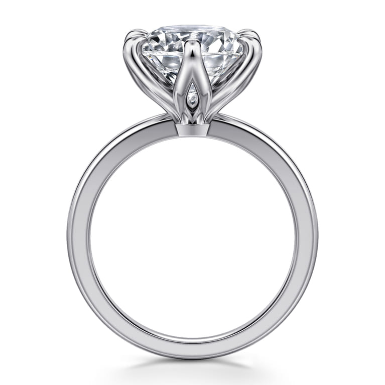 Emma - 14K White Gold Round Solitaire Engagement Ring - Shot 2
