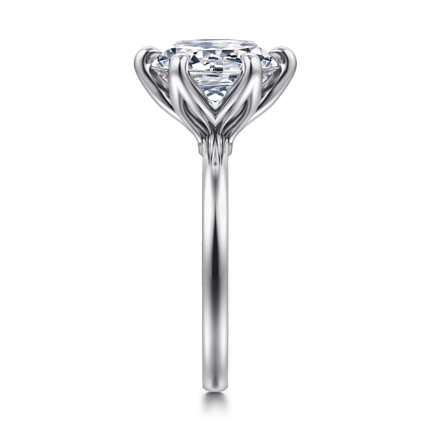 Emma - 14K White Gold Round Solitaire Engagement Ring - Shot 4