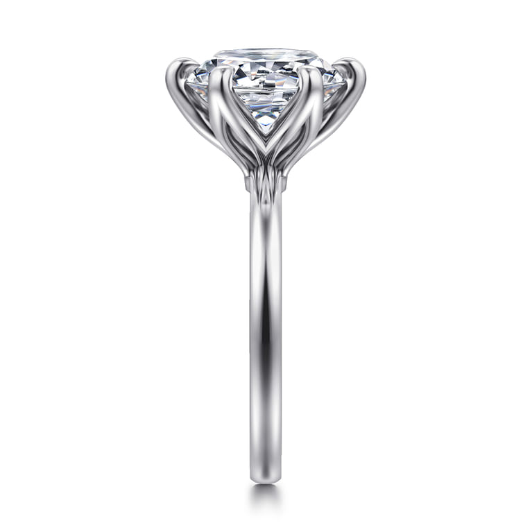Emma - 14K White Gold Round Solitaire Engagement Ring - Shot 4