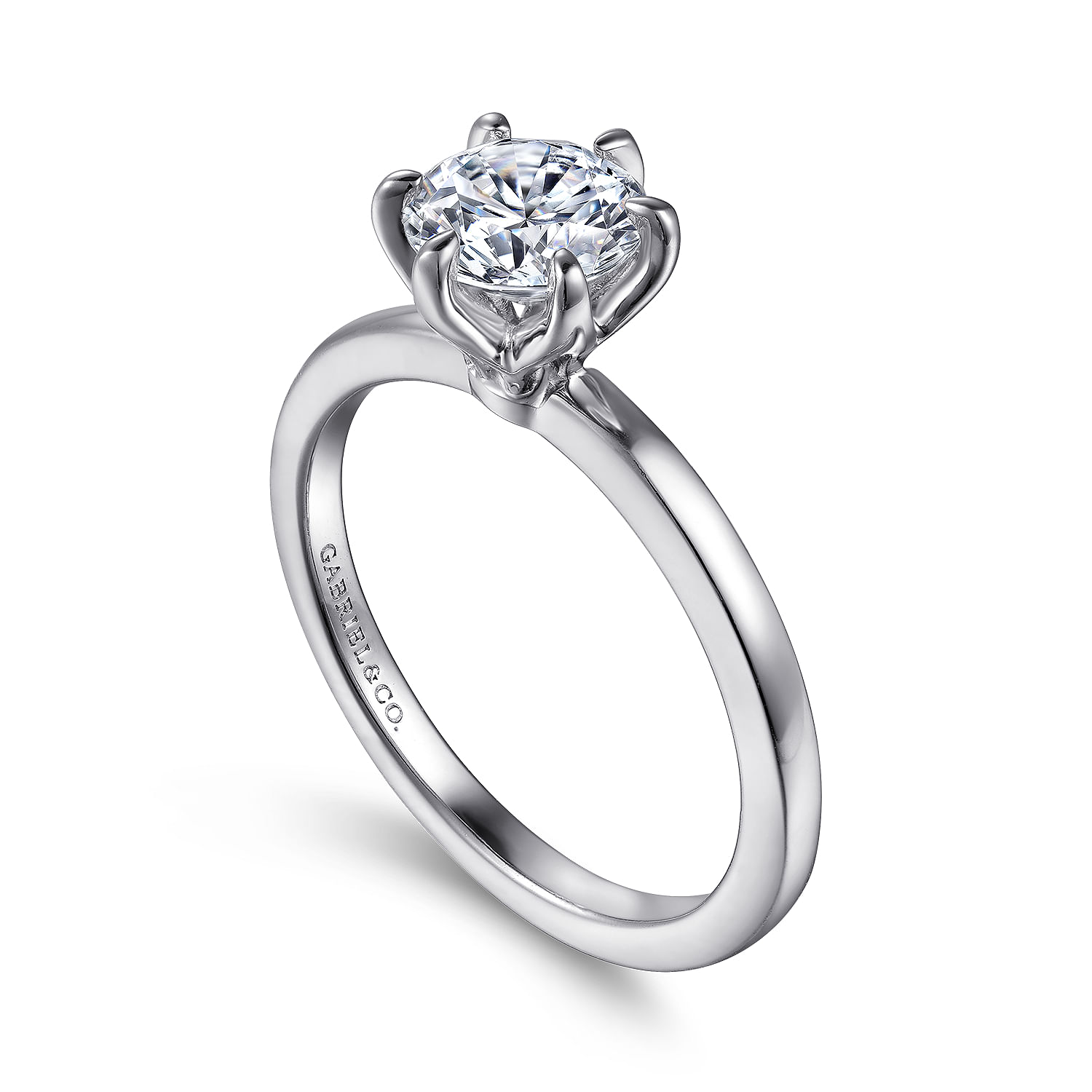 14K White Gold Round Solitaire Engagement Ring @ $1250. Shop