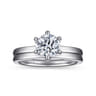 Emma - 14K White Gold 6 Prong Round Solitaire Engagement Ring