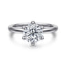 Emma - 14K White Gold 6 Prong Round Solitaire Engagement Ring