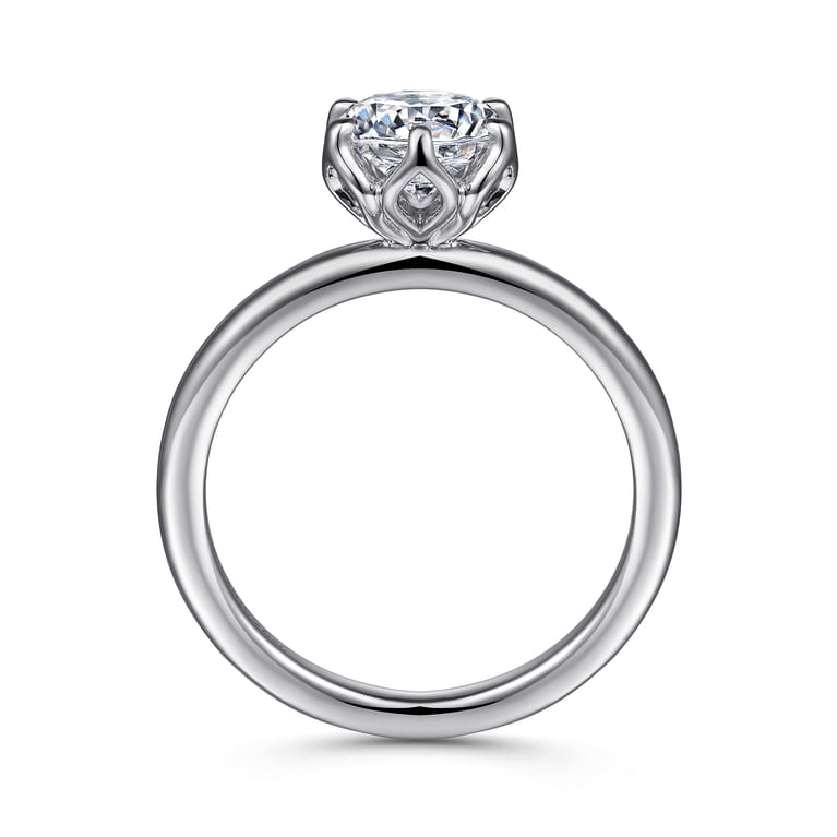 Kamera - 14K White Gold 6 Prong Round Solitaire Engagement Ring - Shot 2