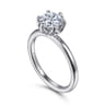 Kamera - 14K White Gold 6 Prong Round Solitaire Engagement Ring