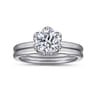 Kamera - 14K White Gold 6 Prong Round Solitaire Engagement Ring
