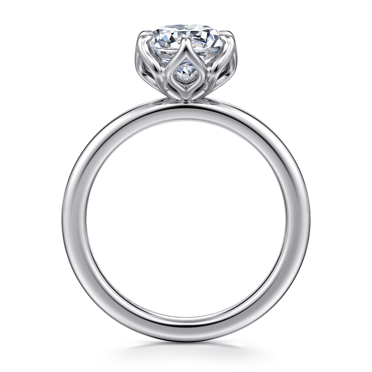 Kamera - 14K White Gold 6 Prong Round Solitaire Engagement Ring - Shot 2