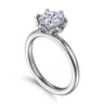 Kamera - 14K White Gold 6 Prong Round Solitaire Engagement Ring