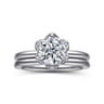 Kamera - 14K White Gold 6 Prong Round Solitaire Engagement Ring