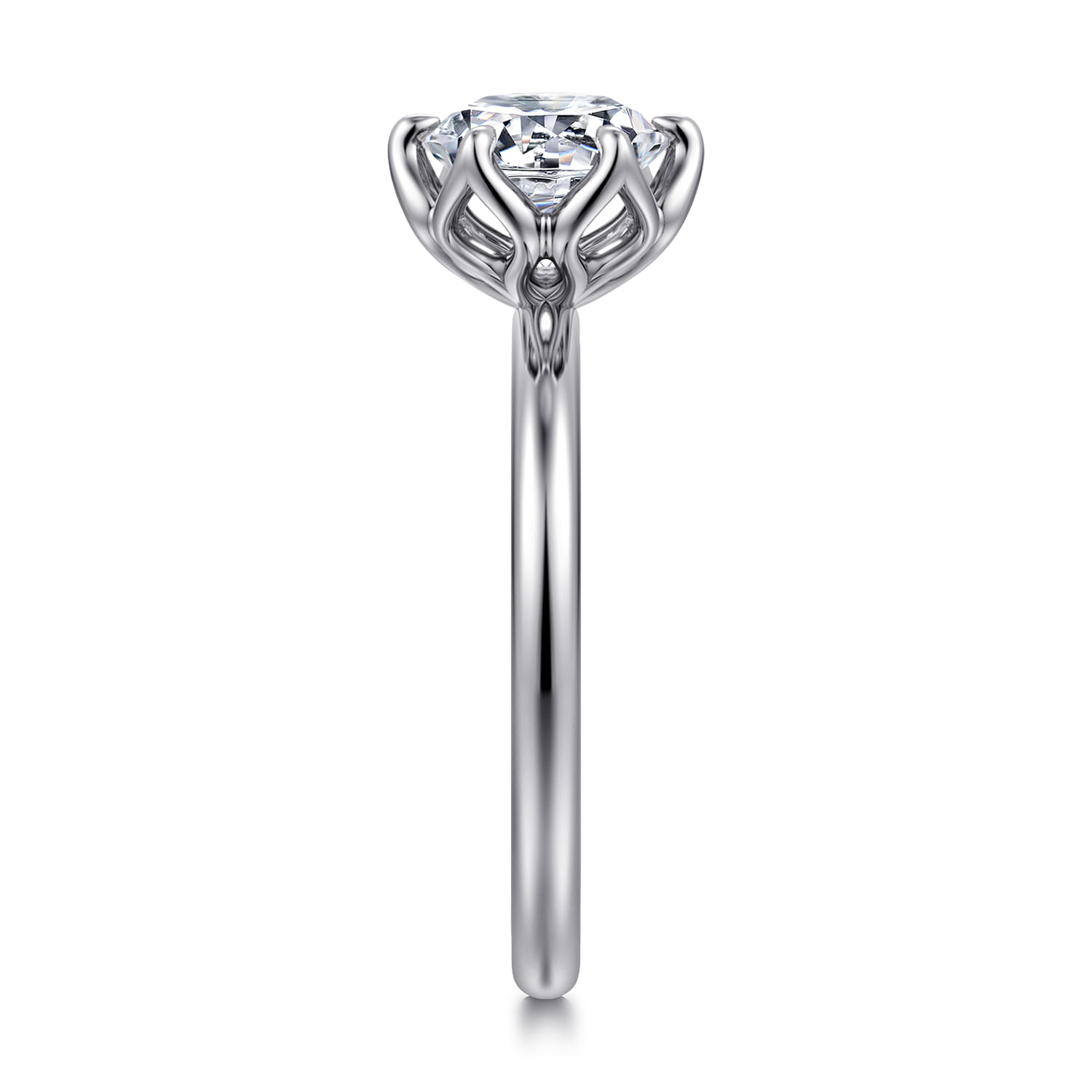 Kamera - 14K White Gold 6 Prong Round Solitaire Engagement Ring - Shot 5