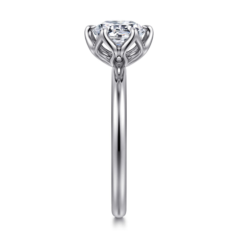 Kamera - 14K White Gold 6 Prong Round Solitaire Engagement Ring - Shot 5