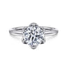 Kamera - 14K White Gold Round Solitaire Engagement Ring
