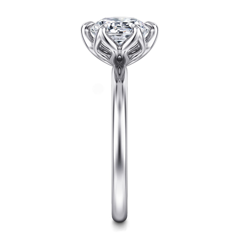 Kamera - 14K White Gold Round Solitaire Engagement Ring - Shot 5