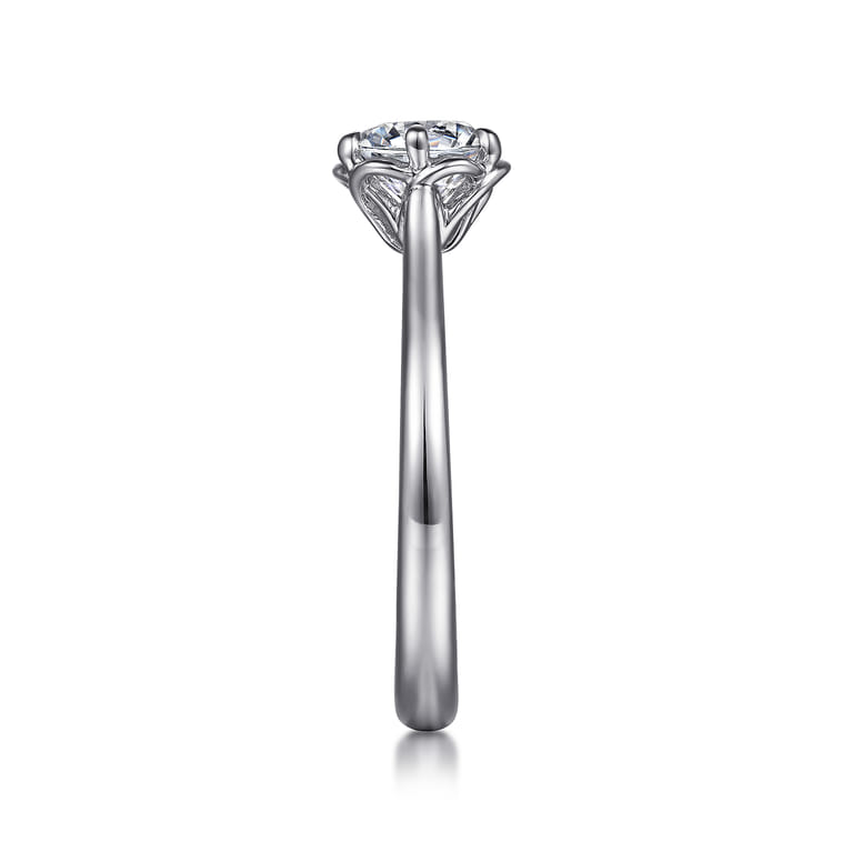 Tiona - 14K White Gold 6 Prong Round Diamond Engagement Ring - Shot 5