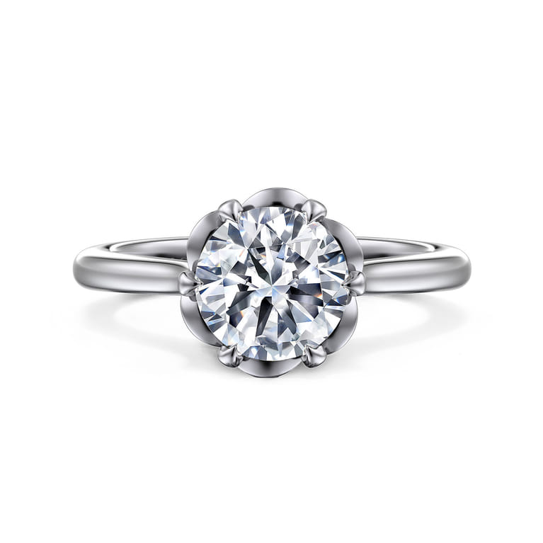 Tiona - 14K White Gold Round Diamond Engagement Ring - Shot 1
