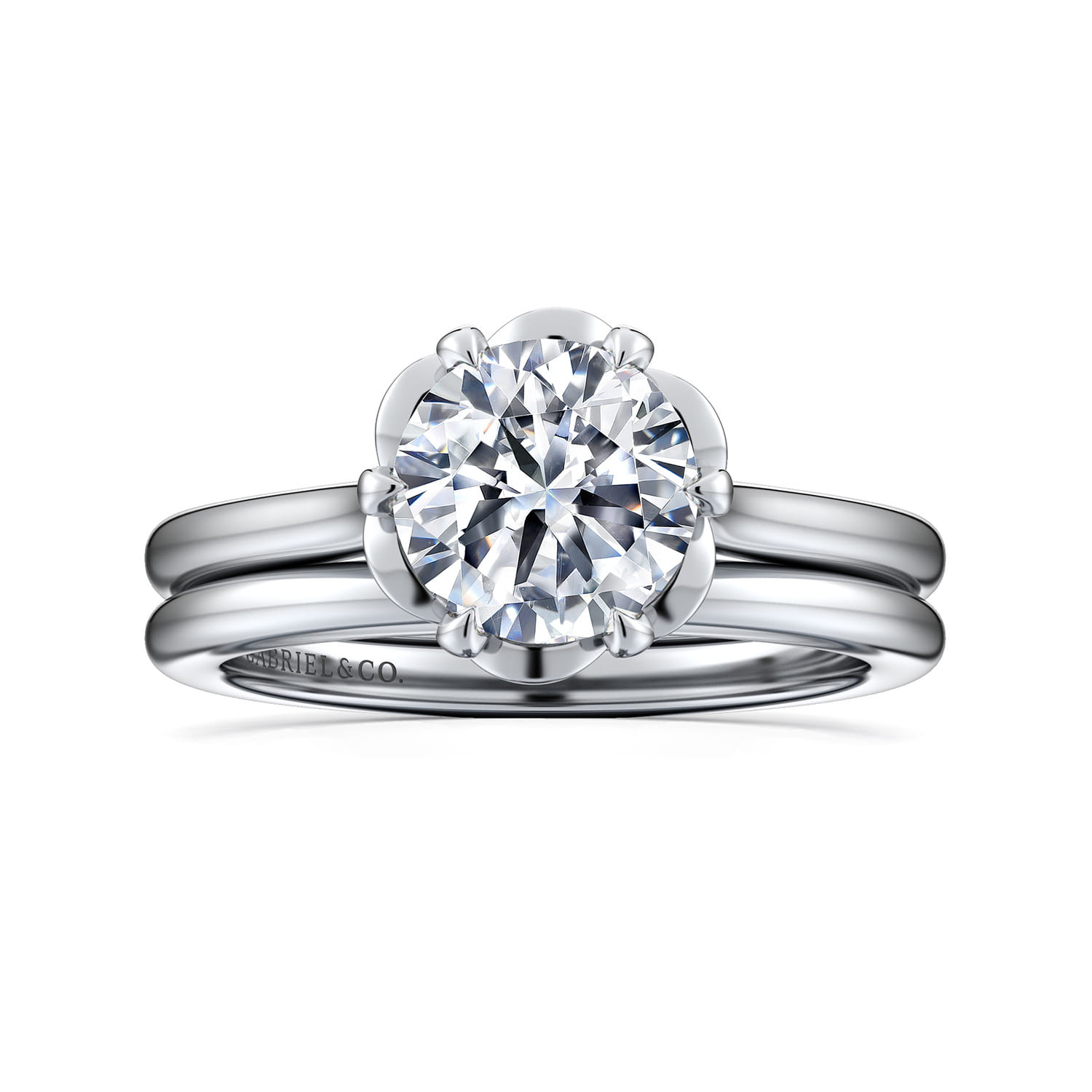 Tiona - 14K White Gold Round Diamond Engagement Ring - Shot 4