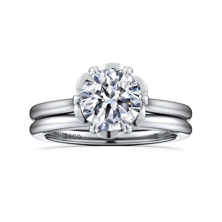 Tiona - 14K White Gold Round Diamond Engagement Ring - Shot 4