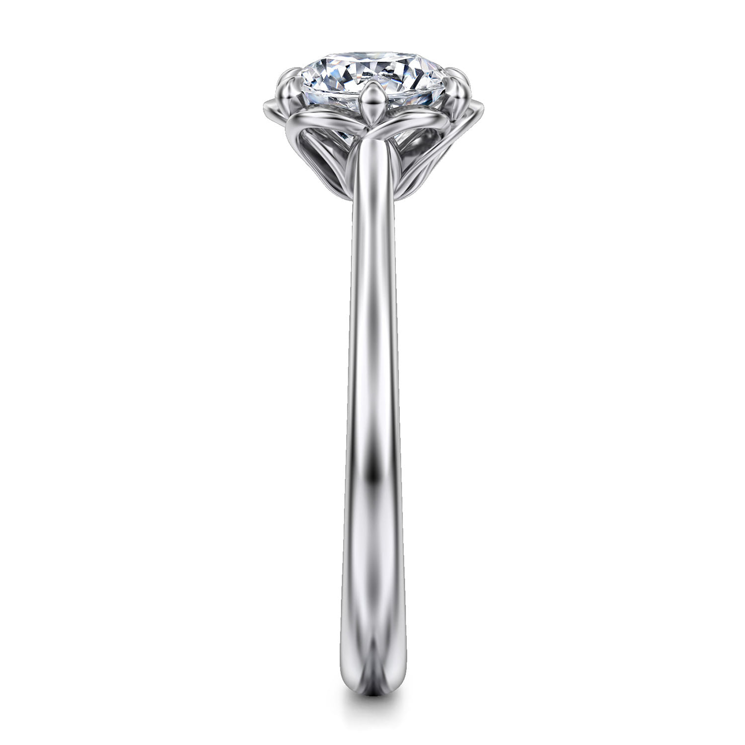 Tiona - 14K White Gold Round Diamond Engagement Ring - Shot 5