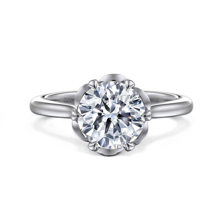 Tiona - 14K White Gold Round Diamond Engagement Ring - Shot 1