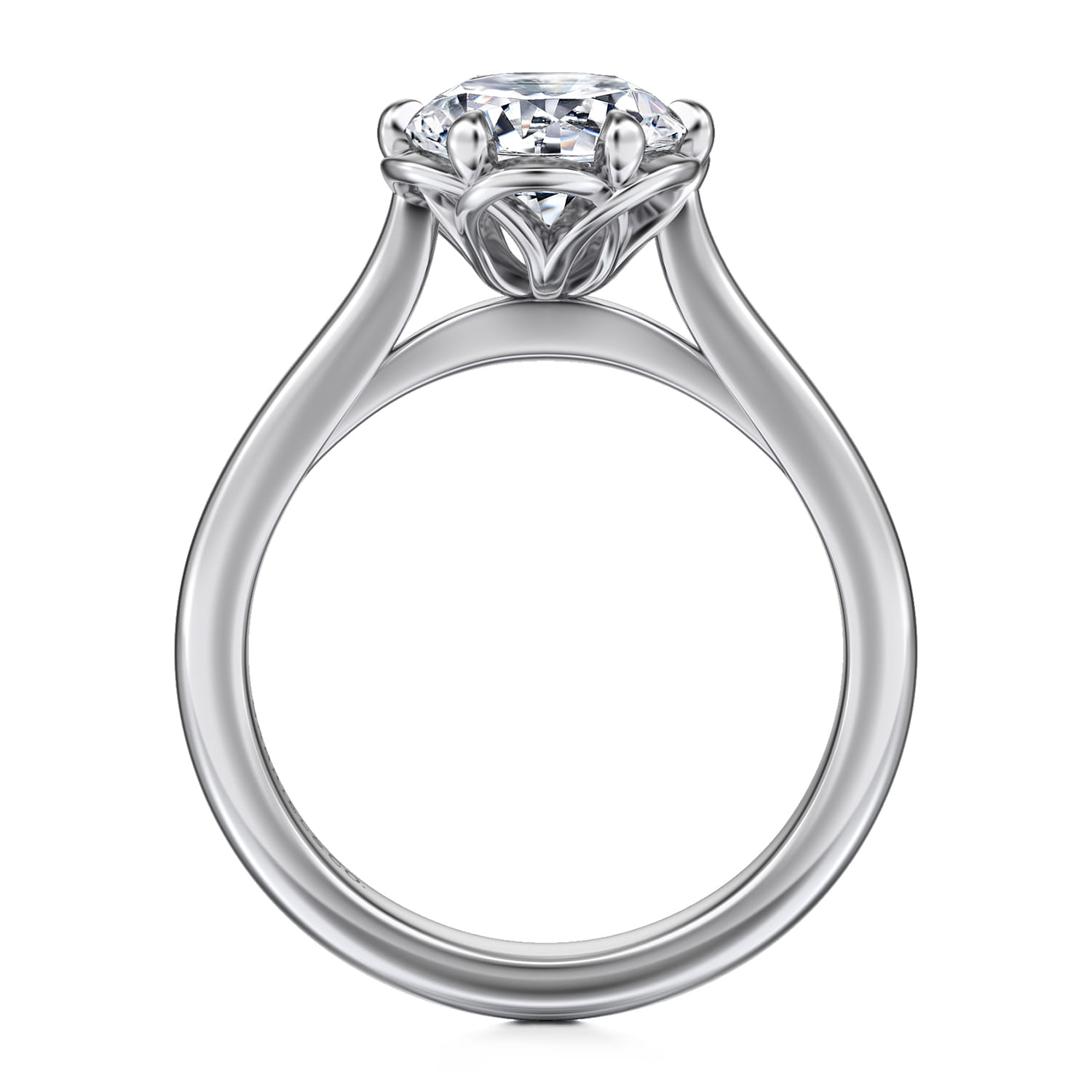 Tiona - 14K White Gold Round Diamond Engagement Ring - Shot 2