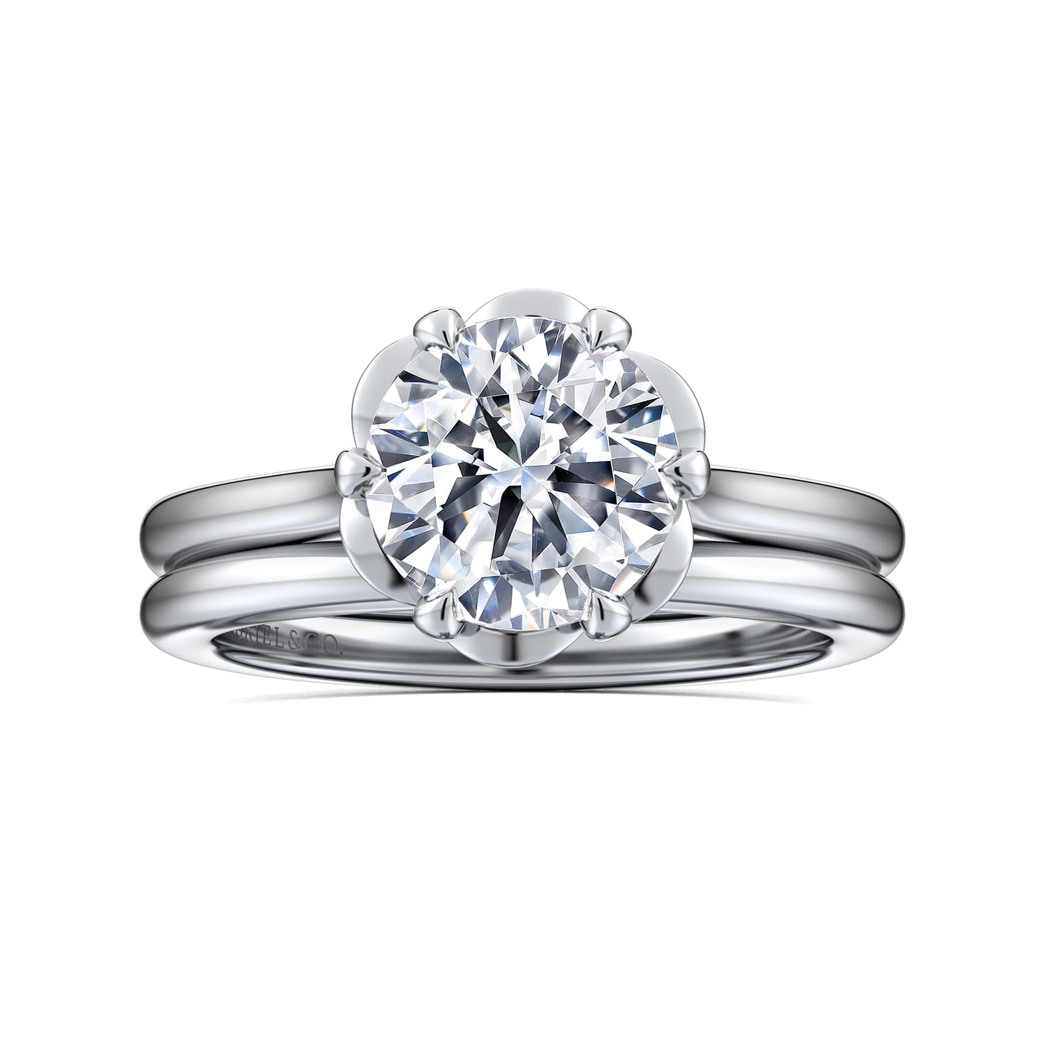 Tiona - 14K White Gold Round Diamond Engagement Ring - Shot 4