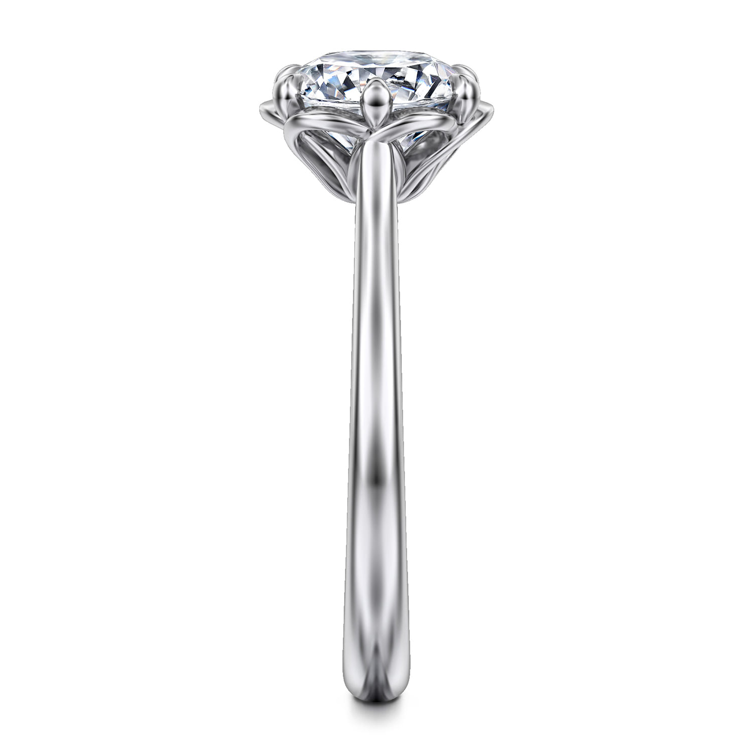 Tiona - 14K White Gold Round Diamond Engagement Ring - Shot 5