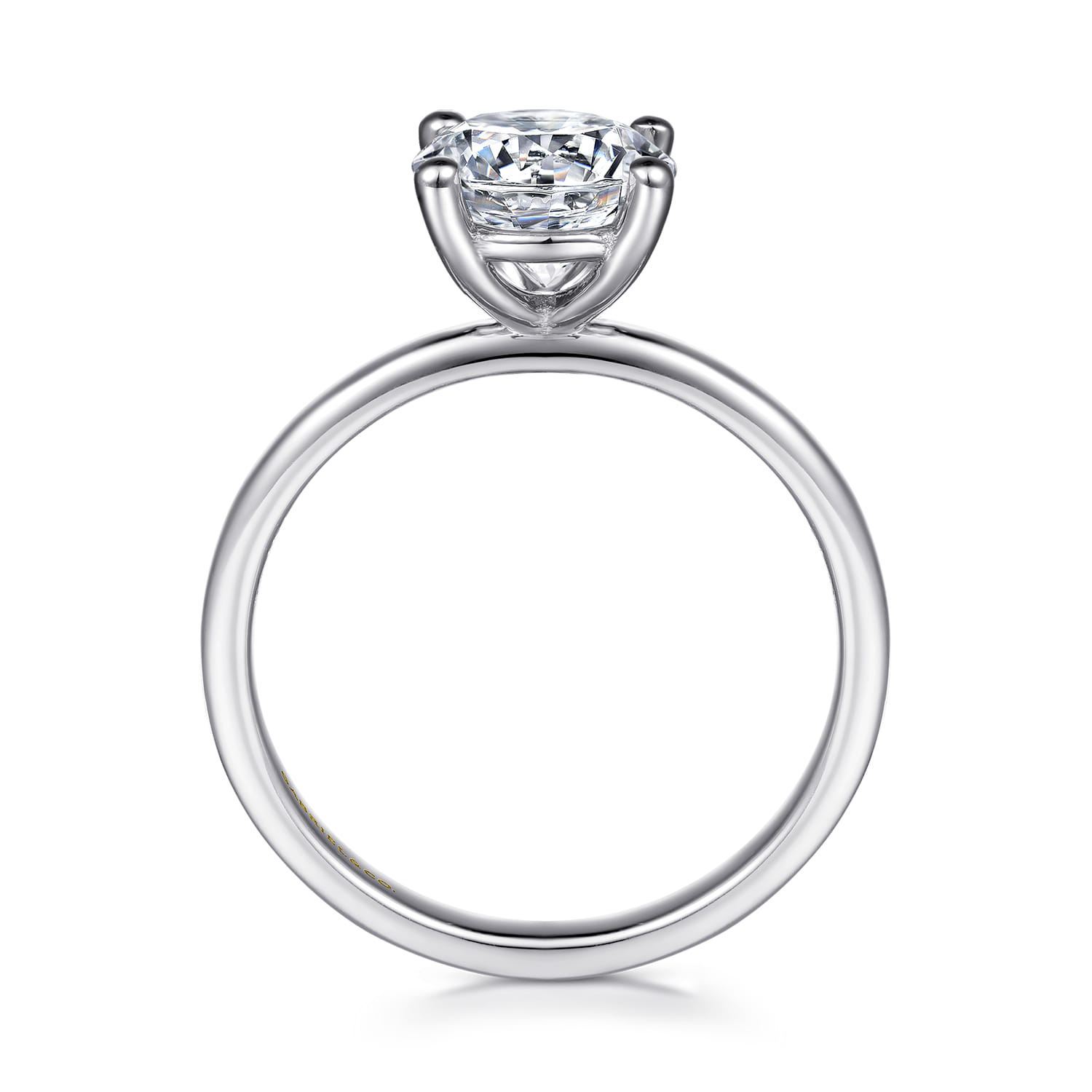 Evelina - 14K White Gold Round Solitaire Diamond Engagement Ring - Shot 2