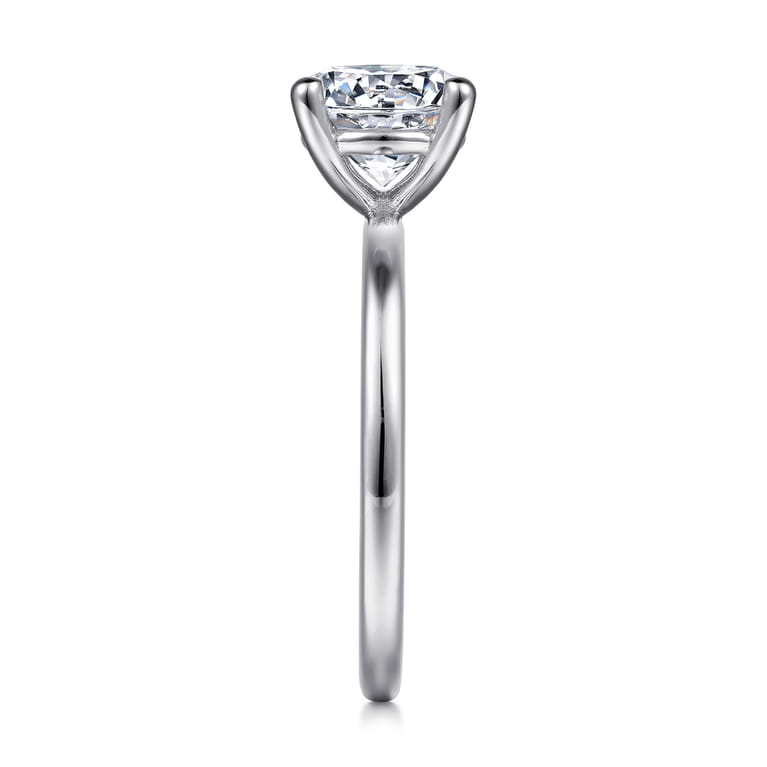 Evelina - 14K White Gold Round Solitaire Diamond Engagement Ring - Shot 5