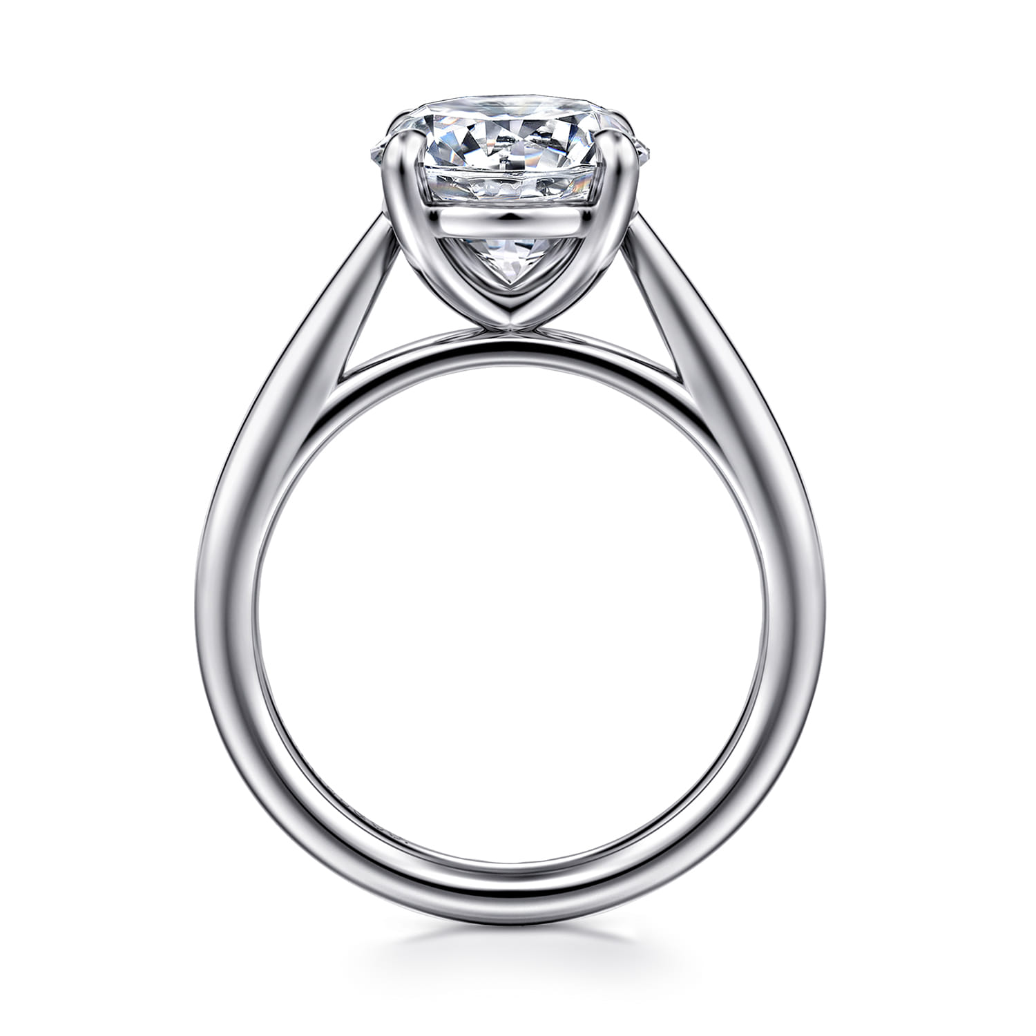 Bambi - 14K White Gold Round Solitaire Diamond Engagement Ring - Shot 2