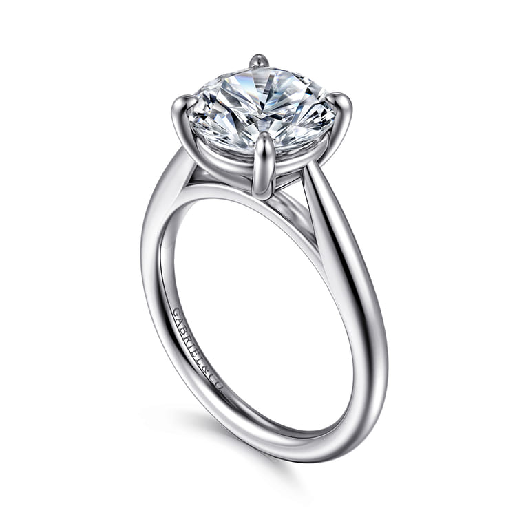 Bambi - 14K White Gold Round Solitaire Diamond Engagement Ring - Shot 3