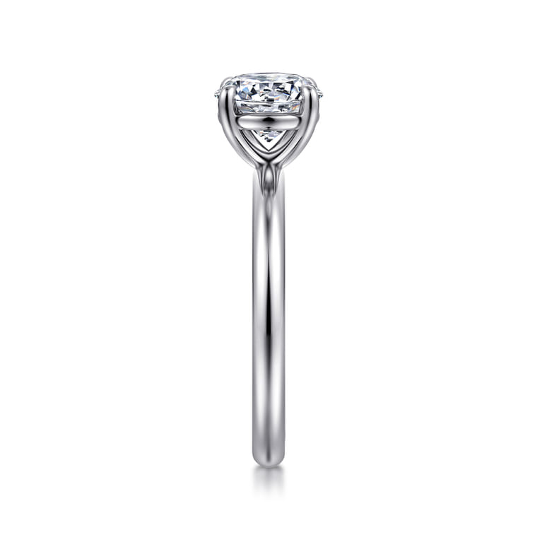 Bambi - 14K White Gold Round Solitaire Diamond Engagement Ring - Shot 4