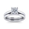 Bambi - 14K White Gold Round Solitaire Diamond Engagement Ring