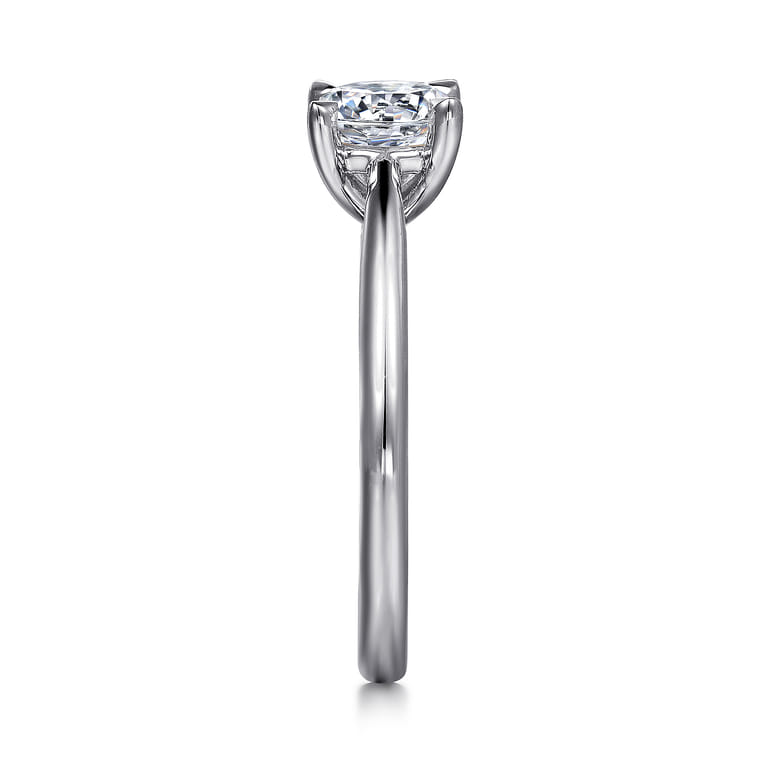 Bambi - 14K White Gold Round Solitaire Diamond Engagement Ring - Shot 5