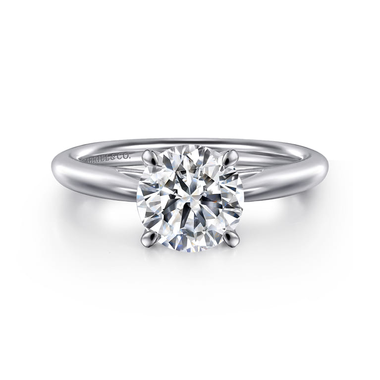 Bambi - 14K White Gold Round Engagement Ring - Shot 1