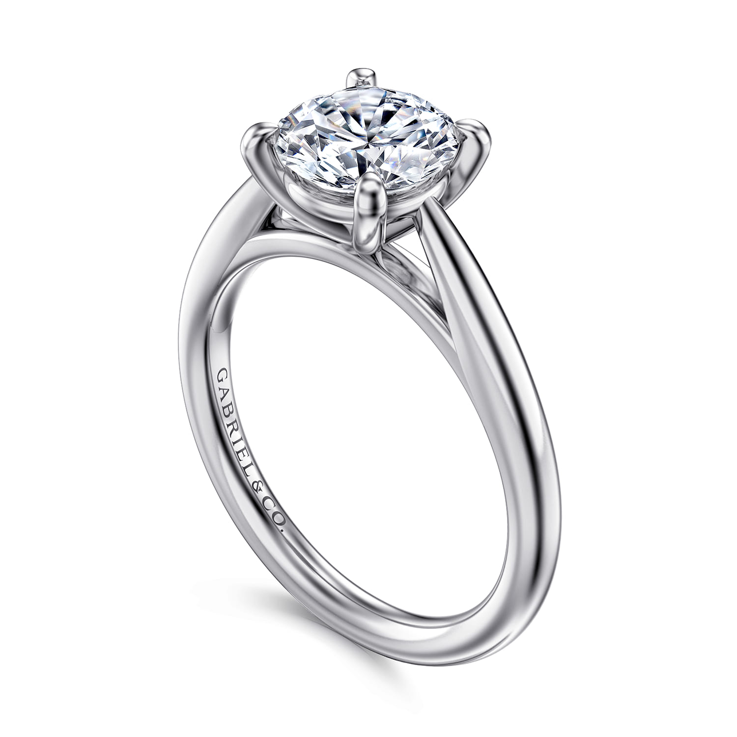Bambi - 14K White Gold Round Engagement Ring - Shot 3