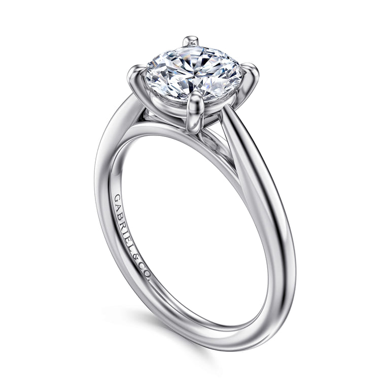 Bambi - 14K White Gold Round Engagement Ring - Shot 3