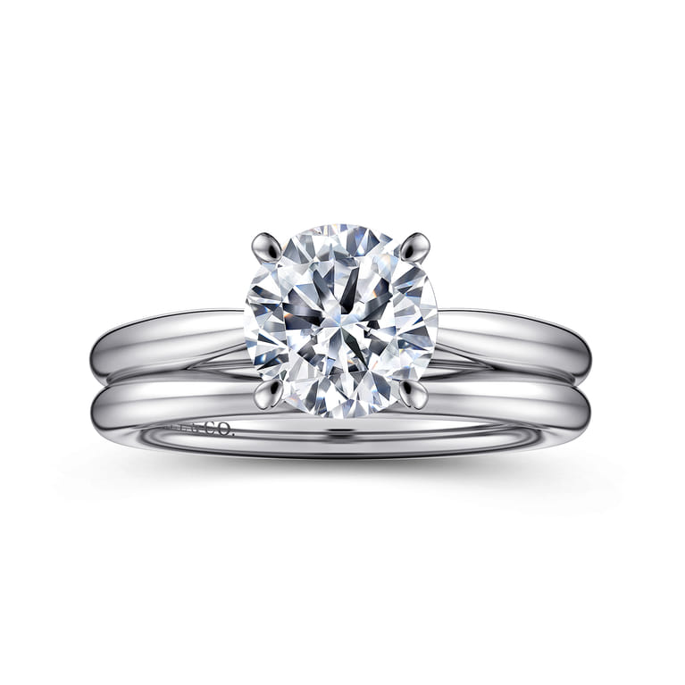 Bambi - 14K White Gold Round Engagement Ring - Shot 4