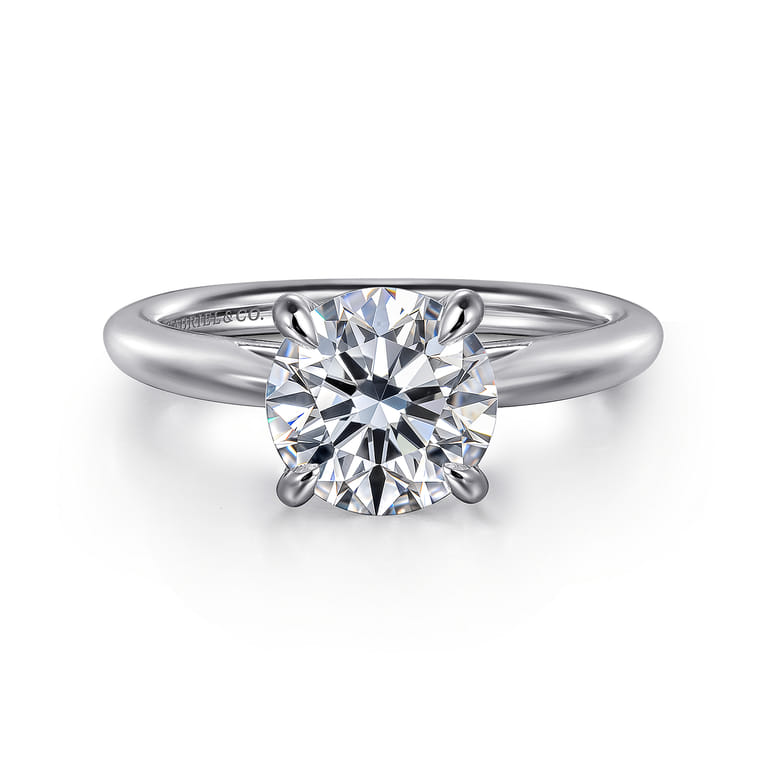 Bambi - 14K White Gold Round Solitaire Diamond Engagement Ring - Shot 1