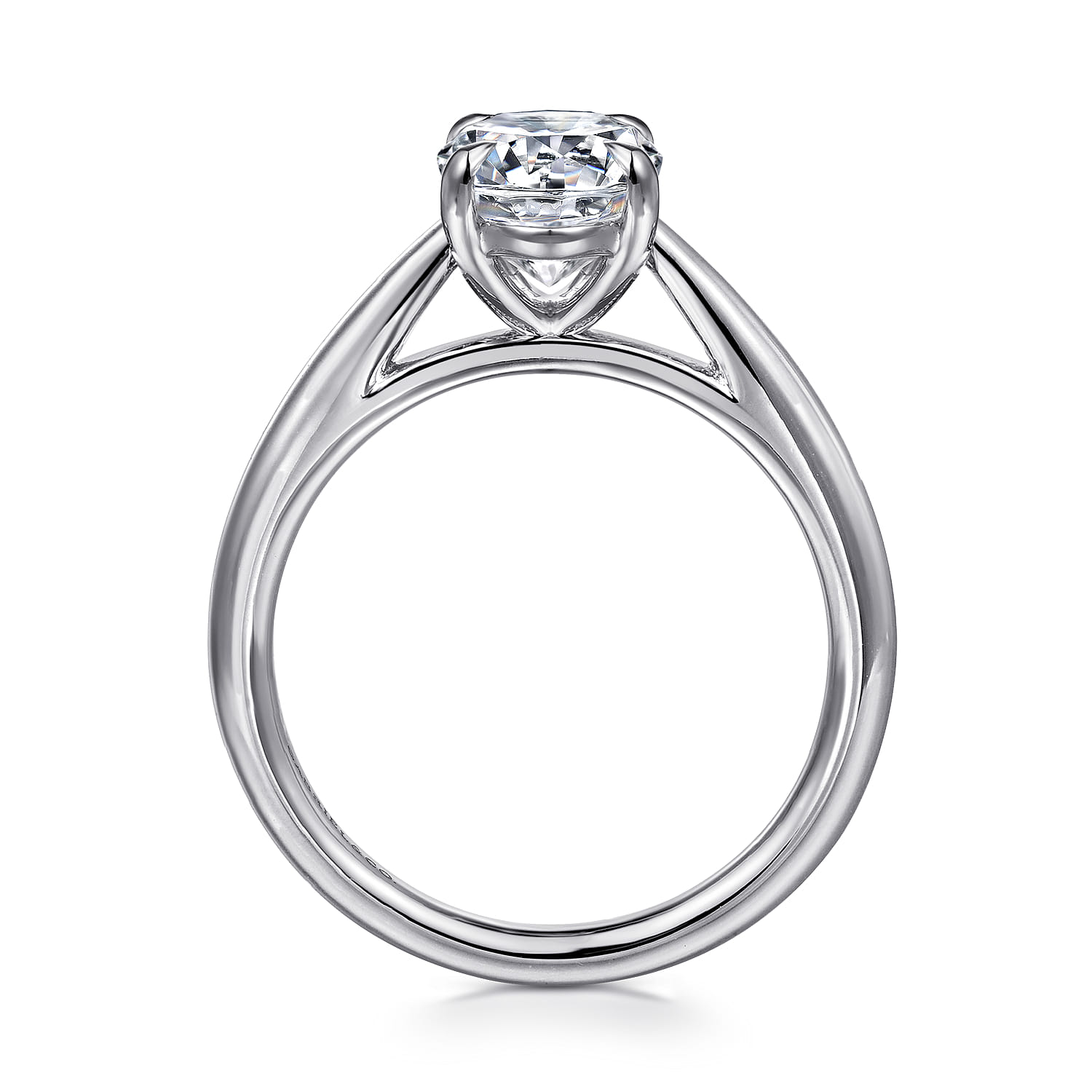 Bambi - 14K White Gold Round Solitaire Diamond Engagement Ring - Shot 2