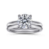 Bambi - 14K White Gold Round Solitaire Diamond Engagement Ring