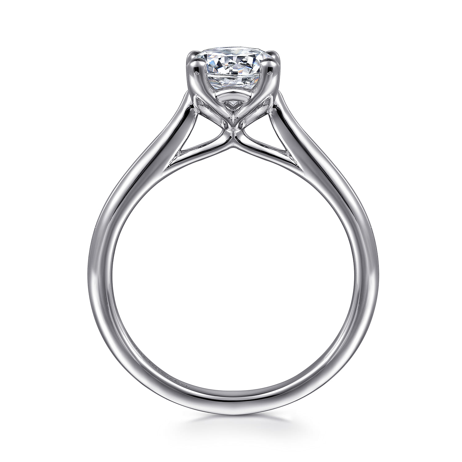Ailis - 14K White Gold Round Diamond Engagement Ring - Shot 2