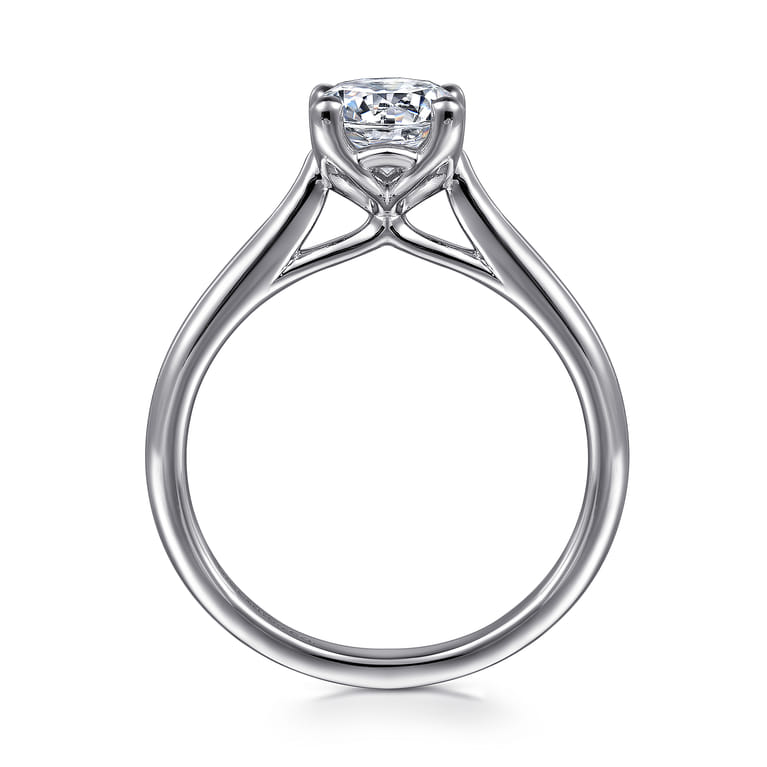 Ailis - 14K White Gold Round Diamond Engagement Ring - Shot 2
