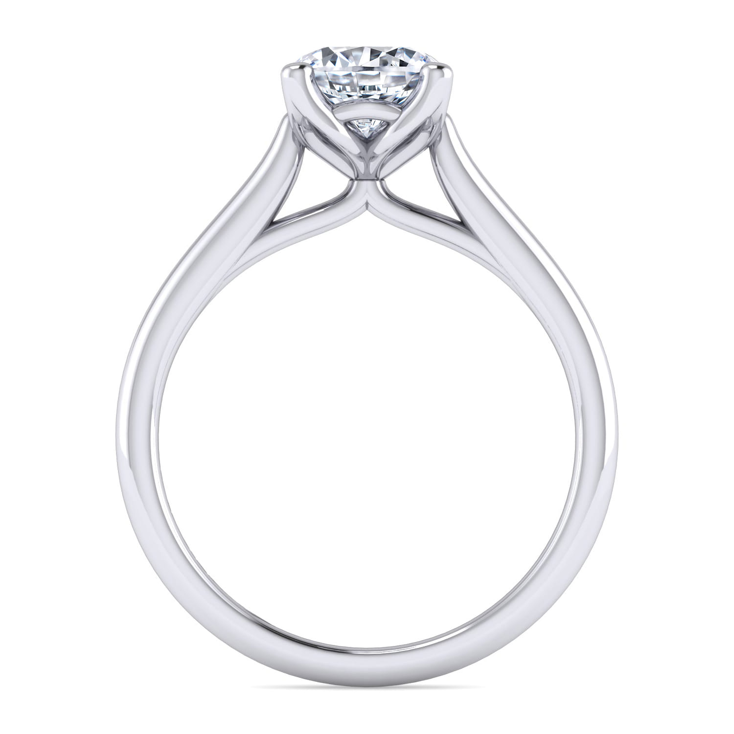 Ailis - 14K White Gold Round Diamond Engagement Ring - Shot 2
