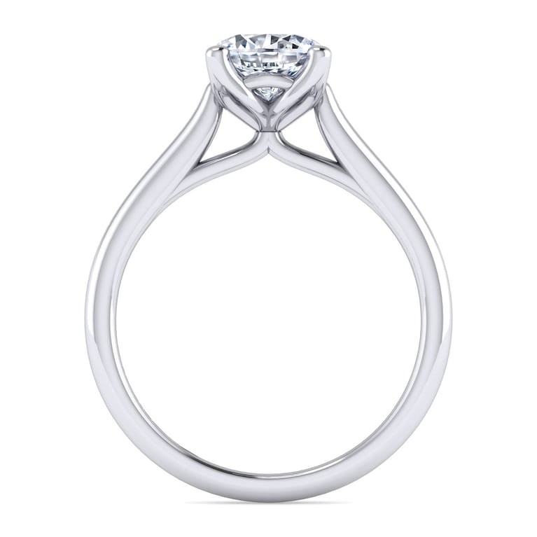 Ailis - 14K White Gold Round Diamond Engagement Ring - Shot 2