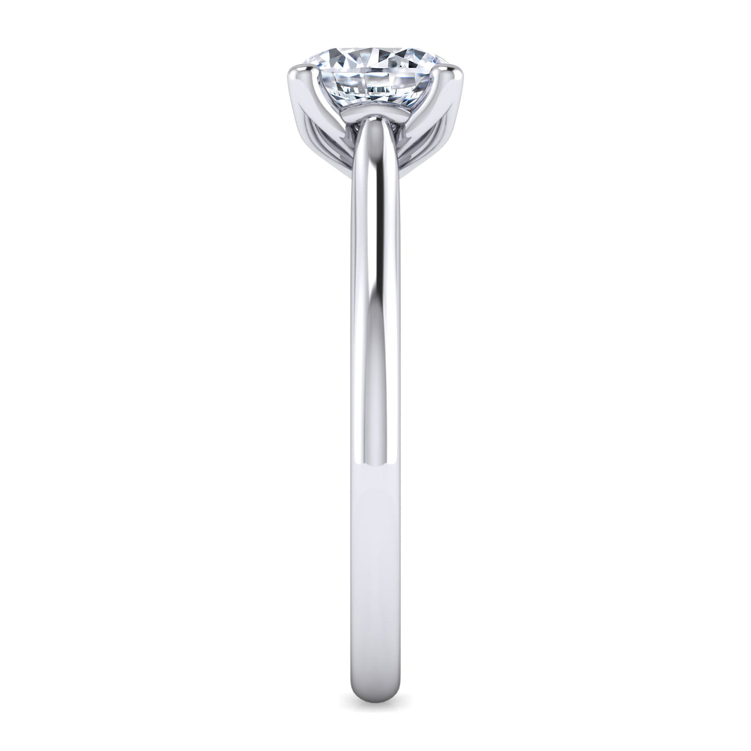 Ailis - 14K White Gold Round Diamond Engagement Ring - Shot 5