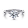 Anne - 14K White Gold Round Solitaire Diamond Engagement Ring