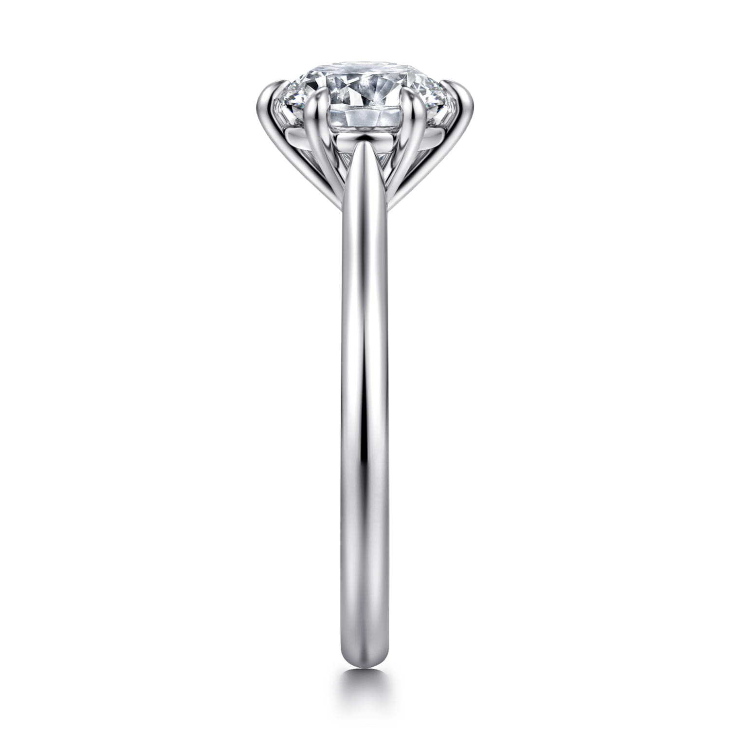 Anne - 14K White Gold Round Solitaire Diamond Engagement Ring - Shot 4
