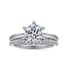 Anne - 14K White Gold 6 Prong Round Solitaire Diamond Engagement Ring