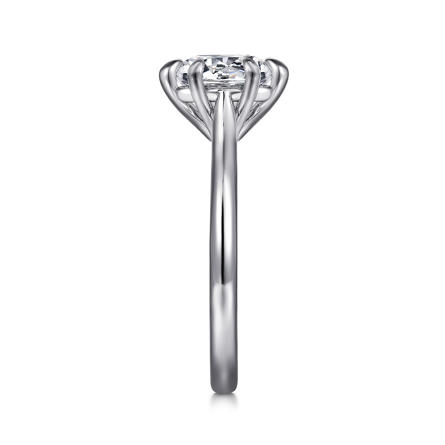 Anne - 14K White Gold 6 Prong Round Solitaire Diamond Engagement Ring - Shot 5