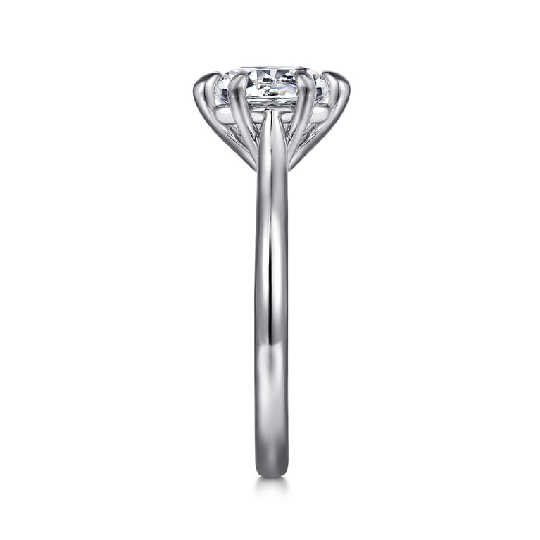 Anne - 14K White Gold 6 Prong Round Solitaire Diamond Engagement Ring - Shot 5